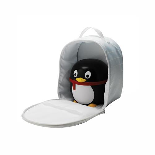 Front angled view of John Bunn Neb-U-Tyke Penguin Compressor Nebulizer in Igloo carrying