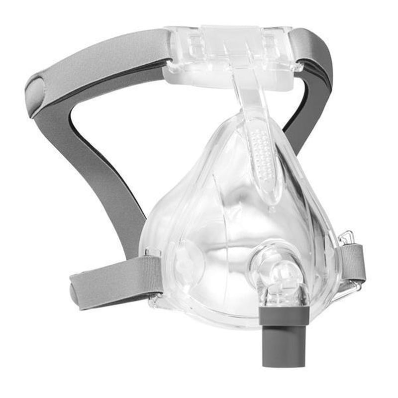 Side view Numa Full Face Mask with grey headgear by 3B Medical.