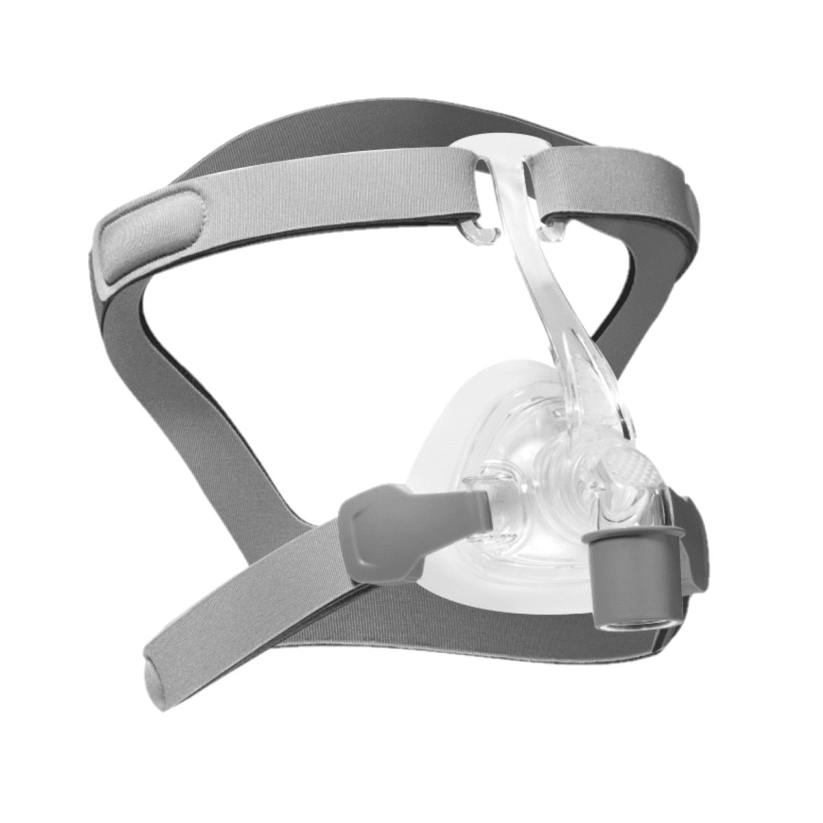 Side view of Viva Nasal Mask with headgear by 3B Medical.