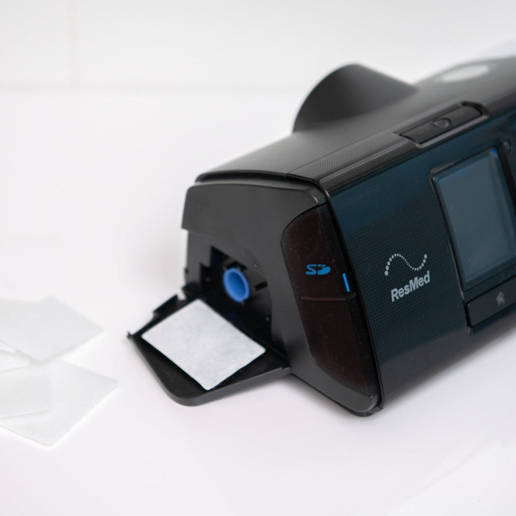 Airsense 10 relacement filter with filter lid open