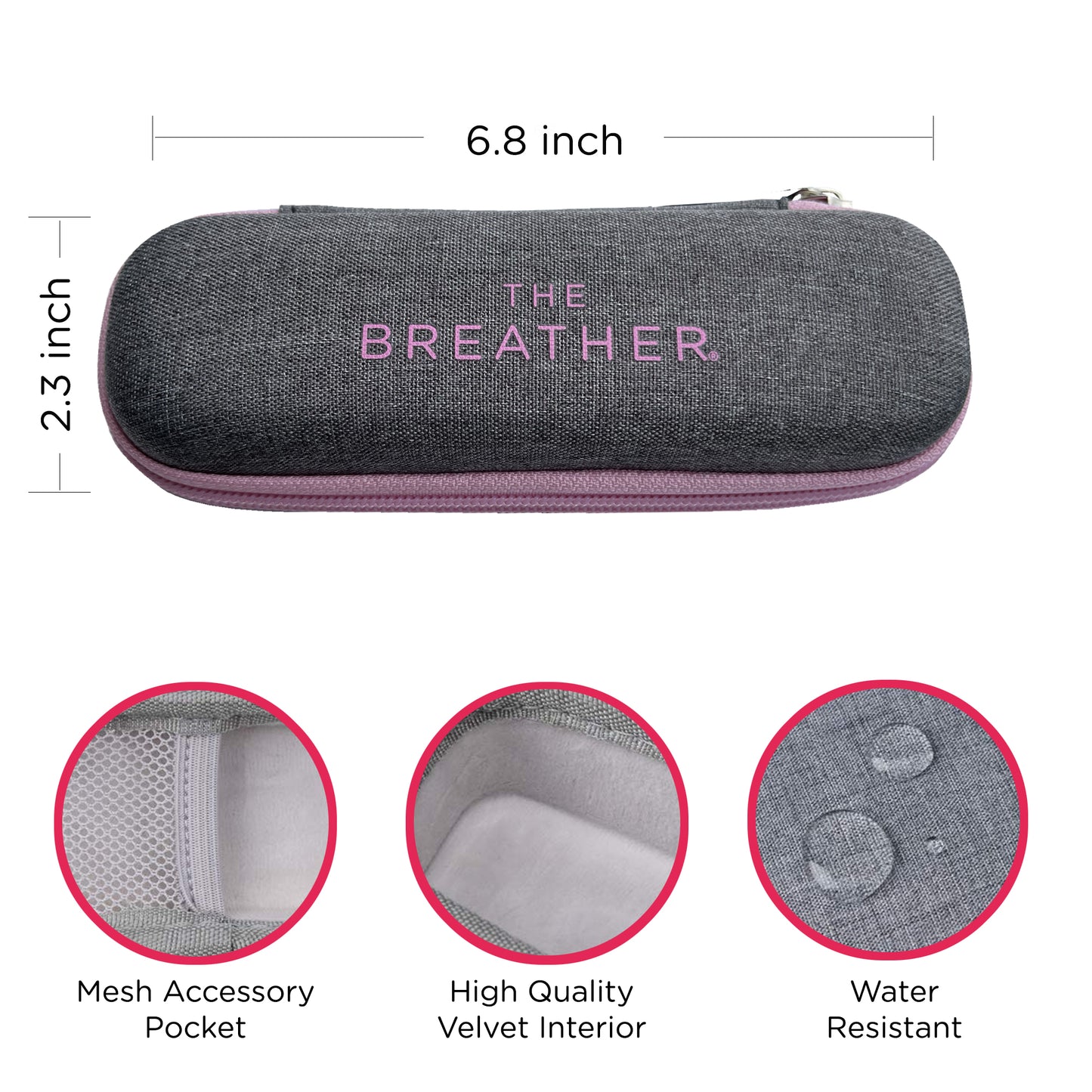 Pink breather case size.
