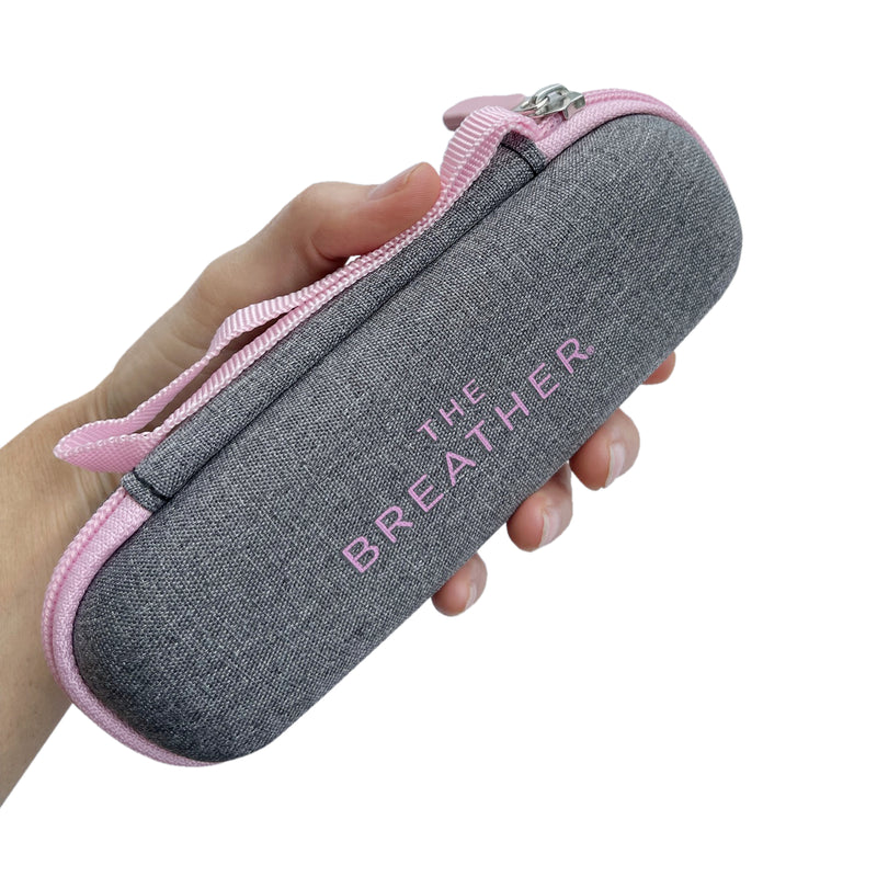 The Breather Case in hand.