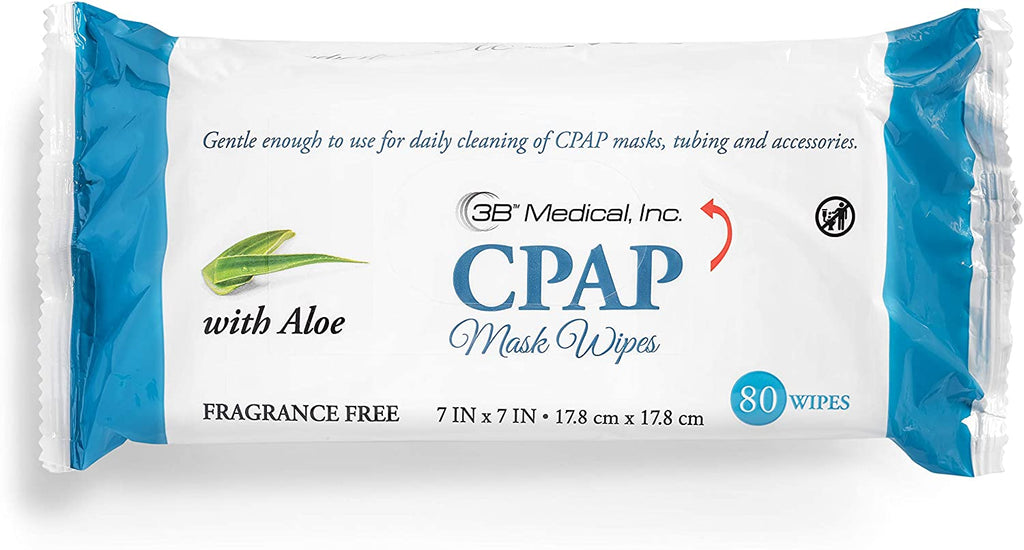Front view of package from CPAP Wipes (Fragrance Free - Aloe) - 80/pack