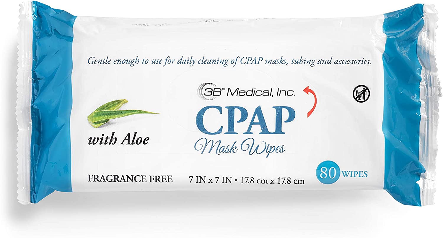 Front view of package from CPAP Wipes (Fragrance Free - Aloe) - 80/pack