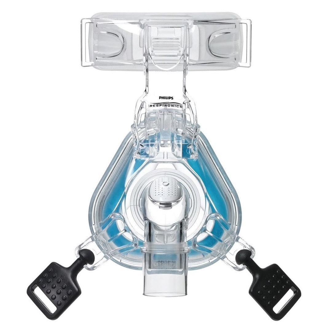 Front view ComfortGel Blue Nasal Mask without headgear for Phillips Respironics.