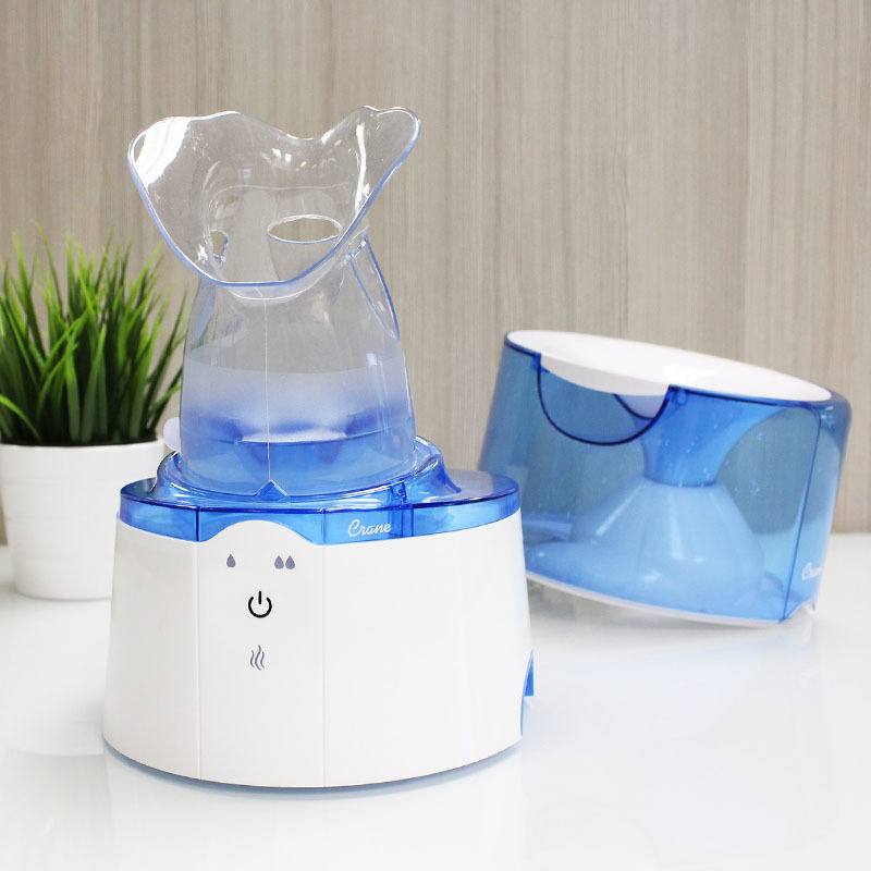 Front view of Crane 2-in-1 Humidifier with steamer attachment 