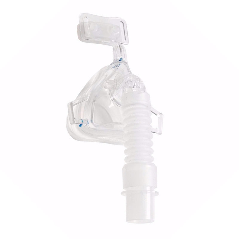 Side view of the clear silicone nasal mask system made by Drive for the Nasal Fit Deluxe EZ Mask.