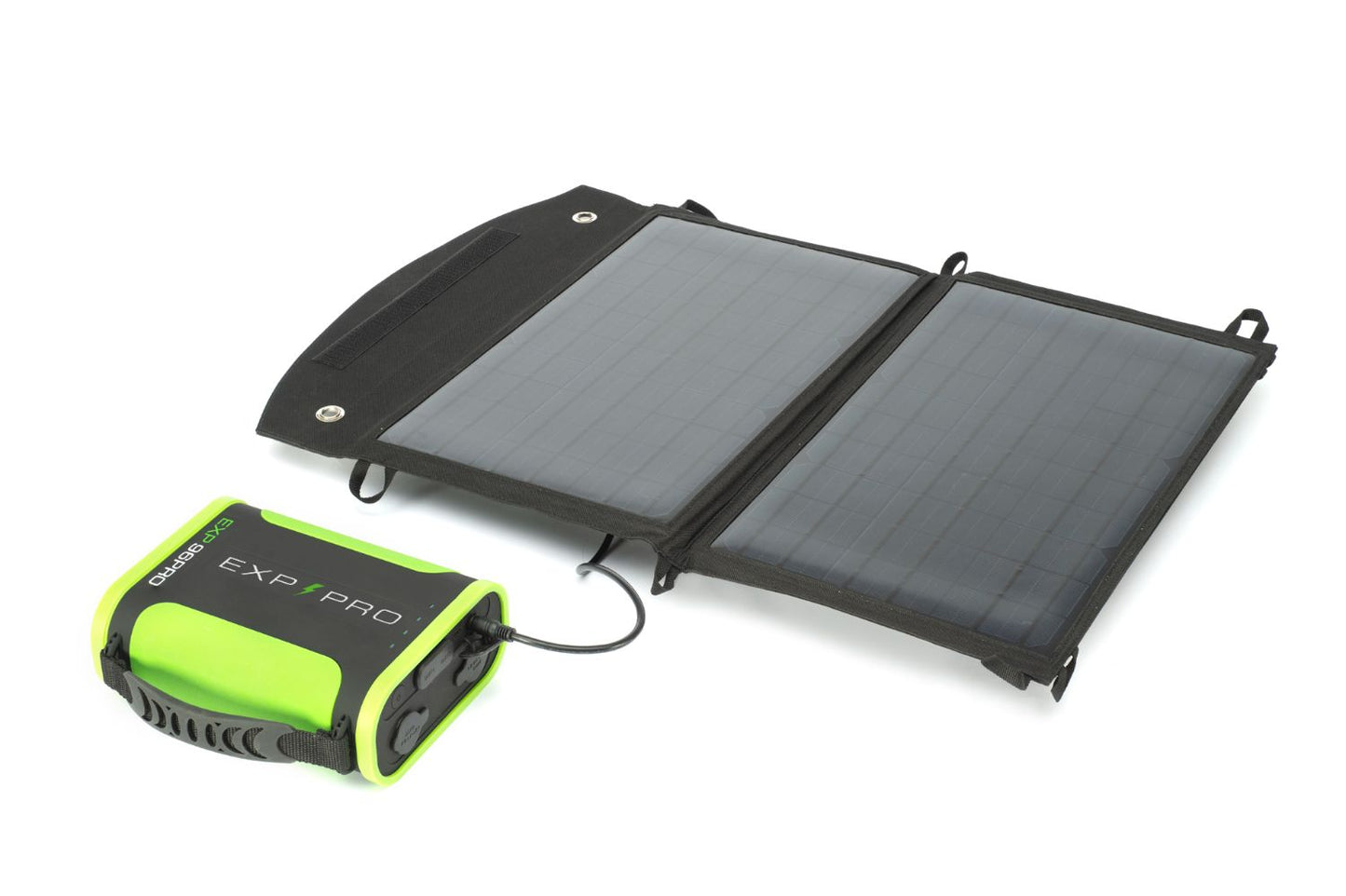 Solar panel connected to the EXP96PRO Battery Bank.