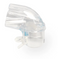Philips Respironics exhalation elbow for FitLife total face mask, clear angled connector close up