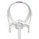 Front view of ResMed Air Touch N20 Nasal Mask For Her with grey and lavender part color on headgear.