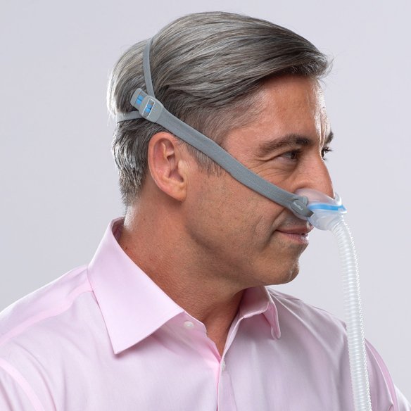 Side view of man using AirFit N30 Mask with medium size cushion.