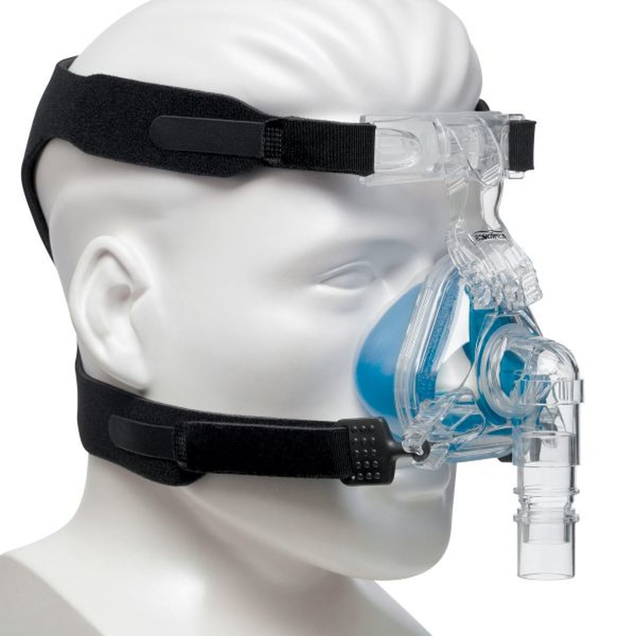 Mannequin side preview of Philips Respironics ComfortGel Blue Nasal Mask with Headgear