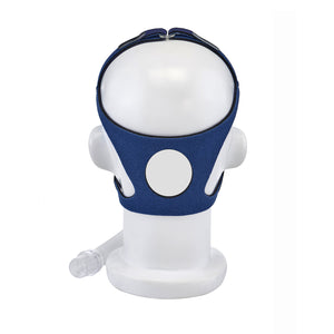 Back view of mannequin with Nonny Full Face Pediatric CPAP Mask by AG Industries.