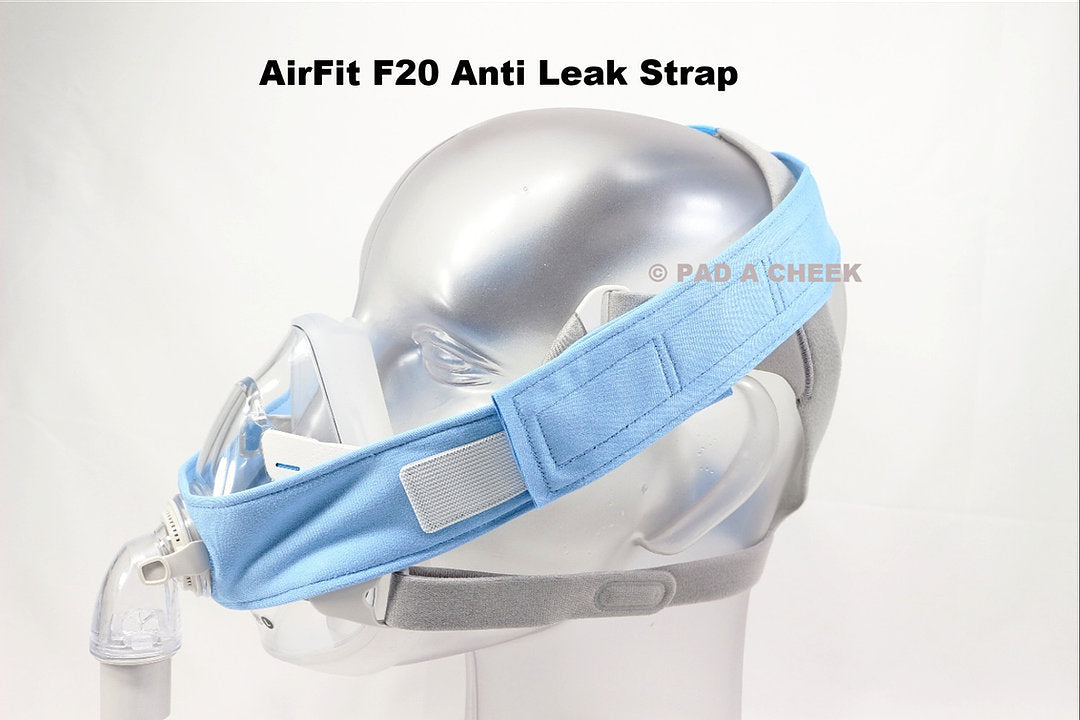 Side view of AirFit F20 anti leak strap cover.