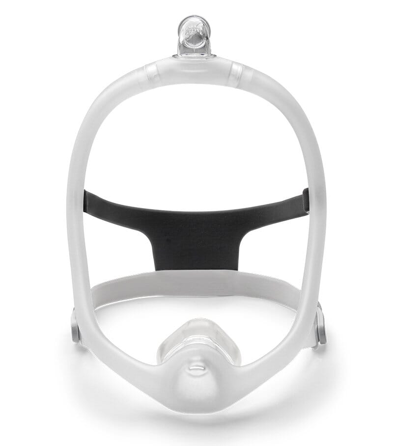 Front view of DreamWisp Mask Frame with headgear