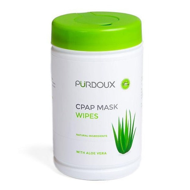 Pürdoux wipes with aloe vera natural ingredient side view of the container