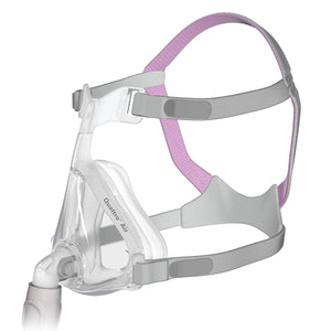 Side view of Quattro Air for Her Full Face Mask with grey and pink Headgear