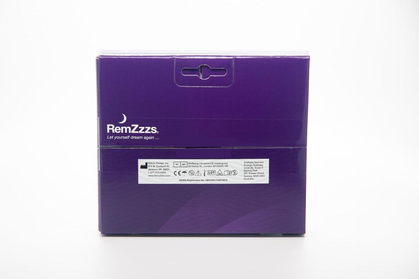 RemZzzs full face mask liners 30 units view of the box back side