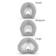 Inner view of different sizes of grey memory foam cushion for AirTouch N20 Nasal CPAP Mask by ResMed