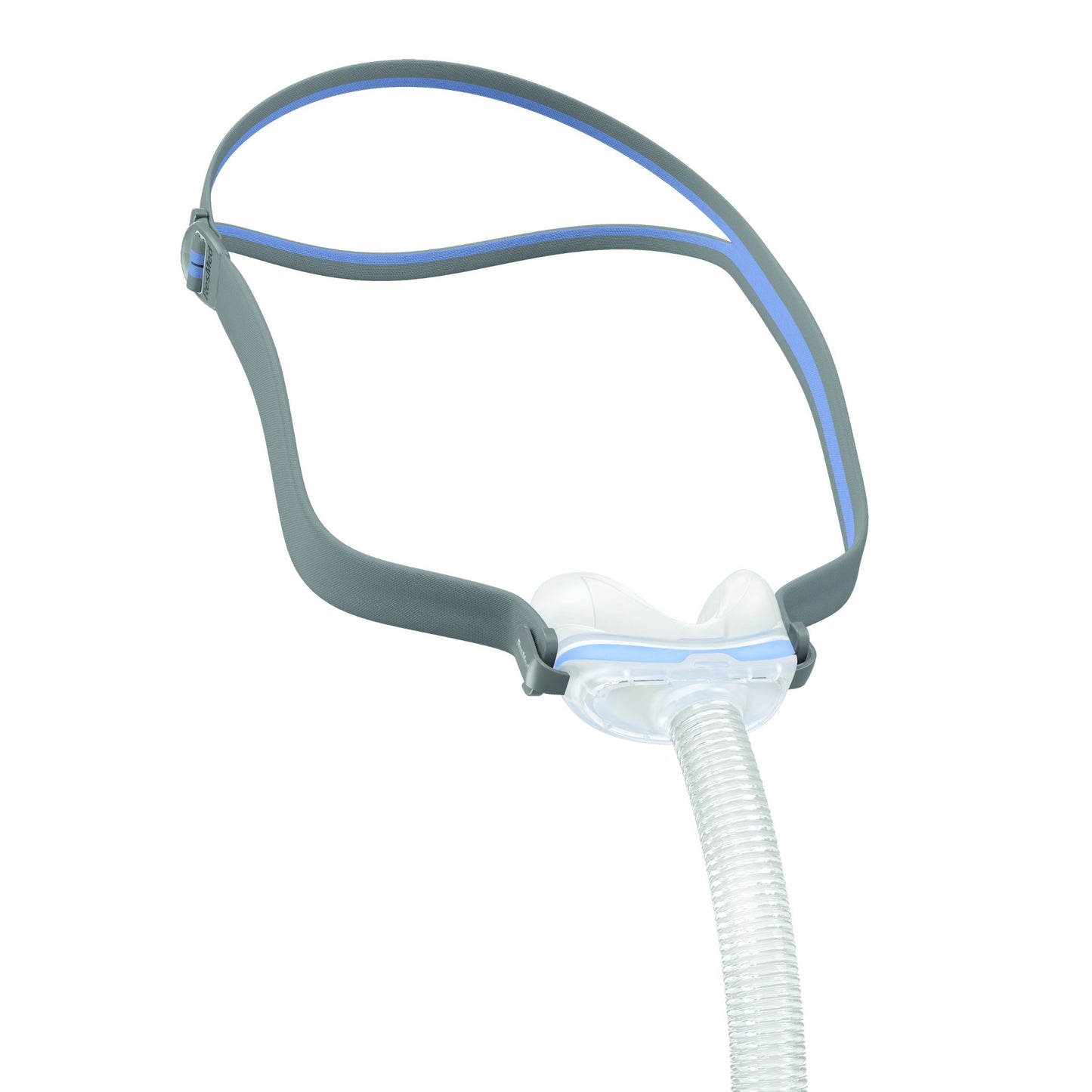 Resmed AirFit N30 nasal mask with headgear on white background side view