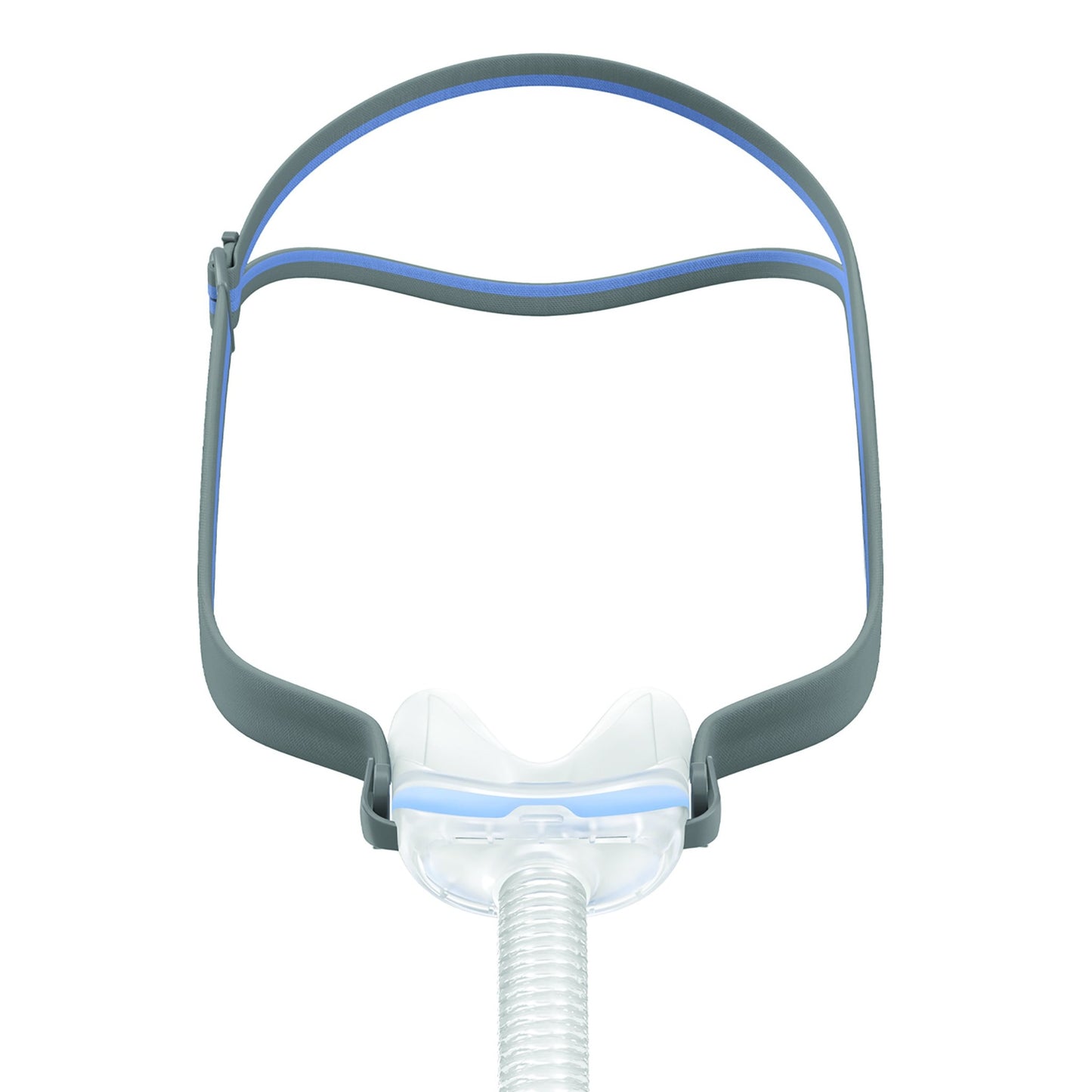 Resmed AirFit N30 nasal mask with headgear on white background front view