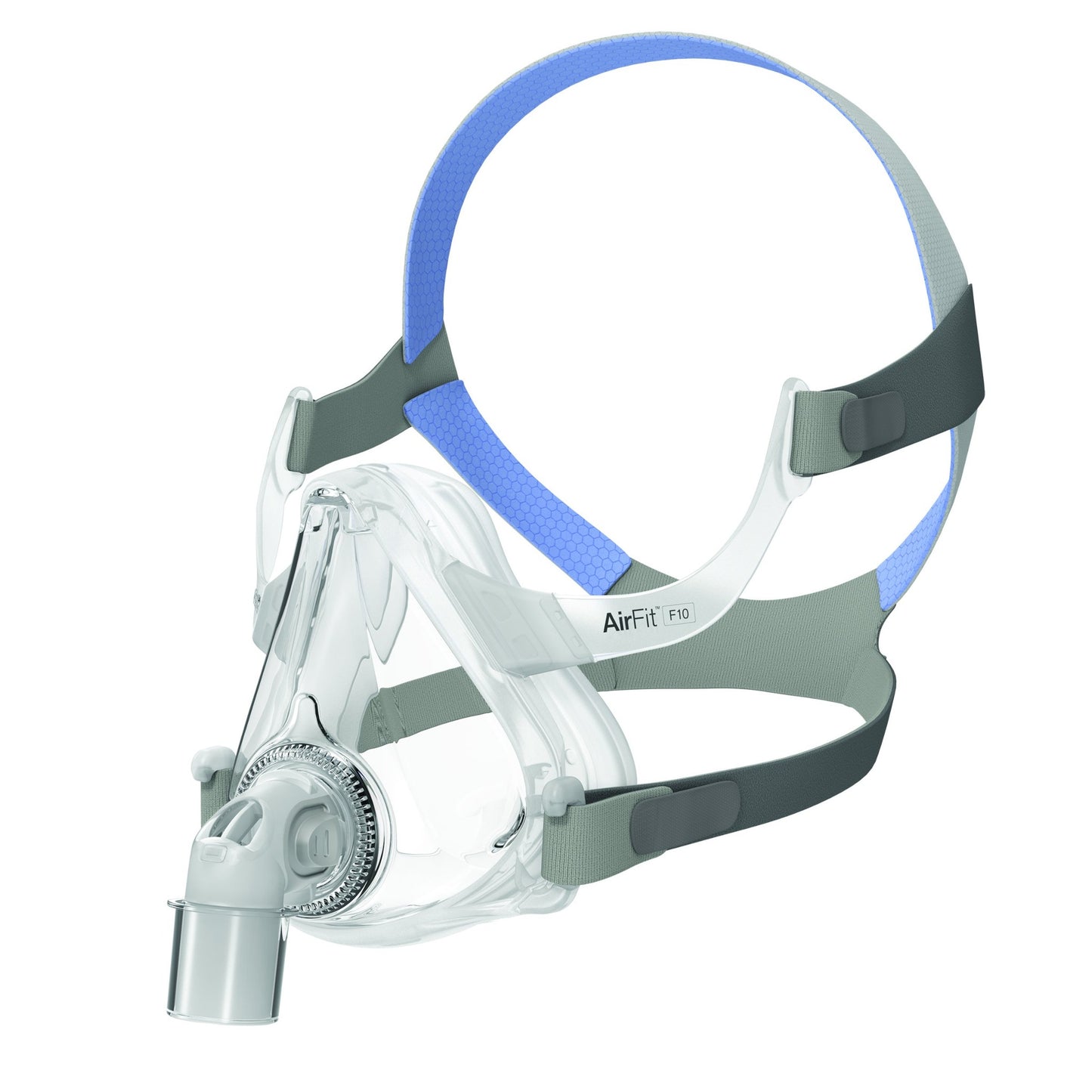 Resmed AirFit&trade; F10 complete mask on a white background