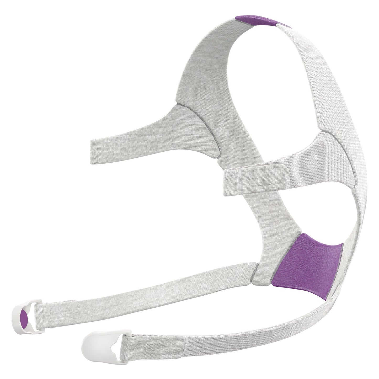 Resmed AirFit&trade; F20 for Her, purple headgear in a white background