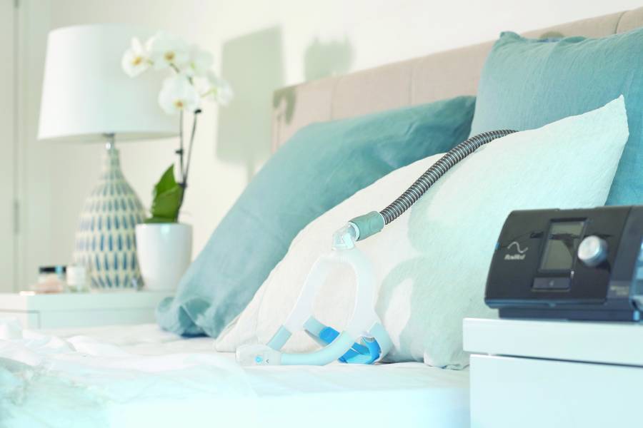 N30i CPAP mask on bed