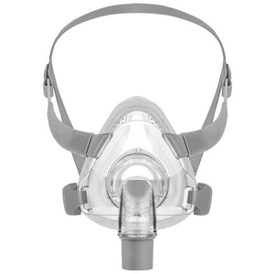 Front view of grey headgear and nasal frame cushion for Siesta Full Face Mask by 3B Medical.