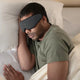 Sleeping with eye mask.