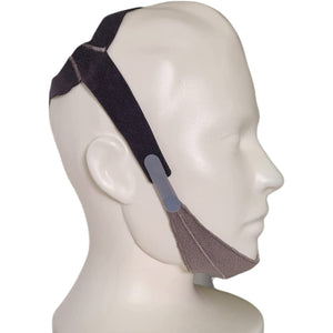 Side view of Snugell Premium Chin Strap on model