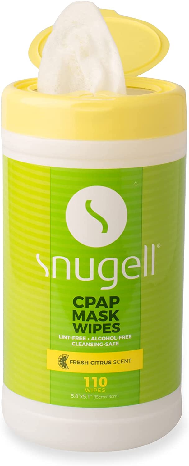 Front view of Snugell CPAP Mask Wipes opened