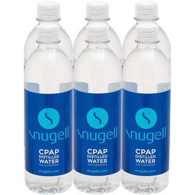 Snugell Distilled Water for CPAP Machines 6 Bottle Pack 20oz