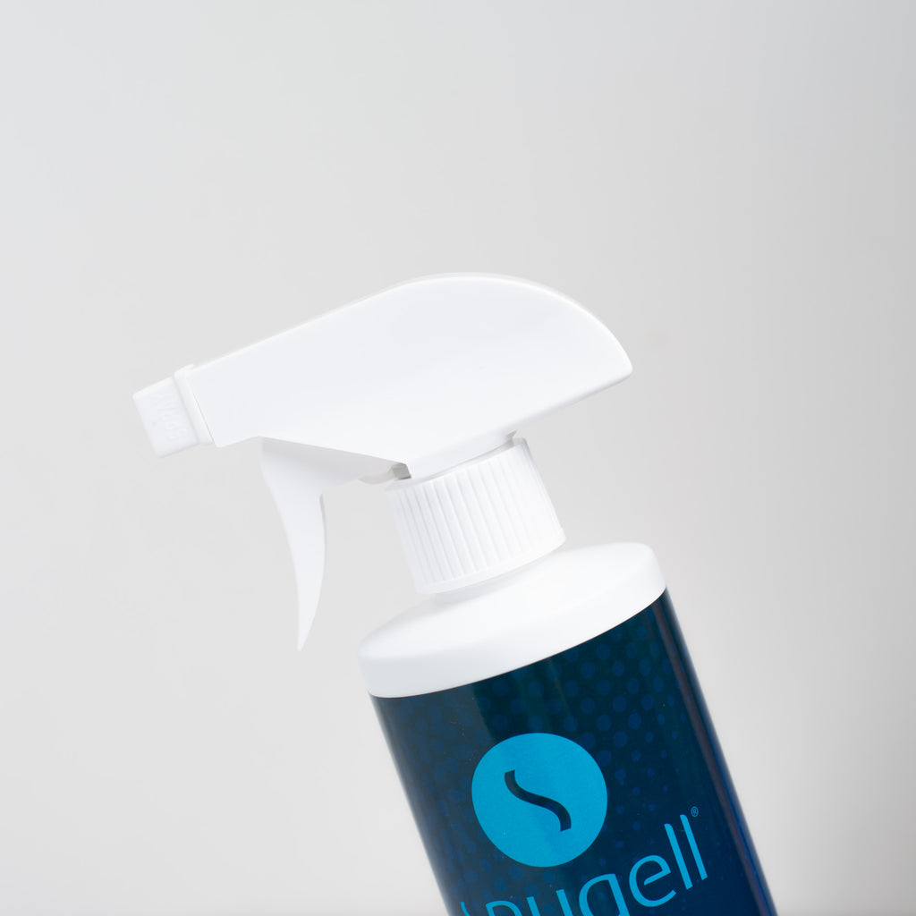 Top of spray bottle.
