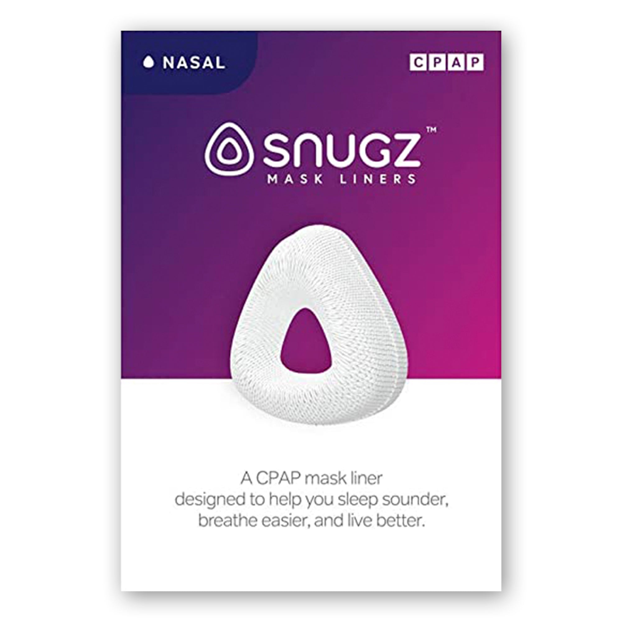 Box for Snugz Nasal Mask Liners.