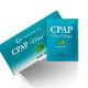 Top view of package and one wipe package of Travel CPAP Wipes (Fragrance Free - Aloe) - 30/box
