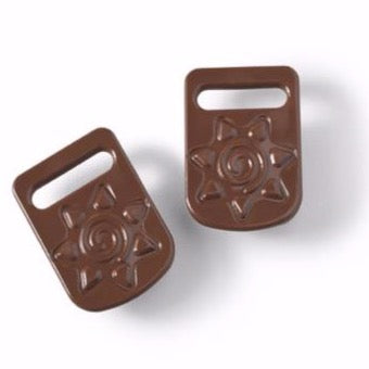 Brown with sun shape clips for Wisp Pediatric Mask.