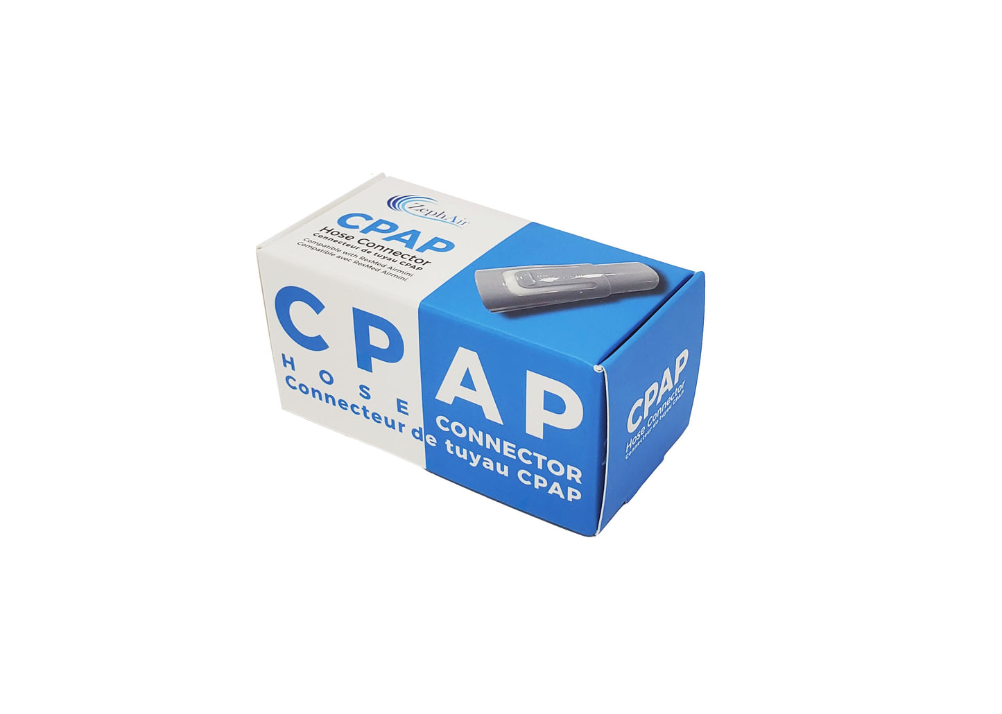 Box that the ZephAir CPAP hose connector comes in