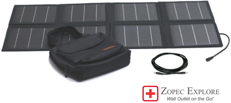Front view of Zopec Explore Solar Charger with case