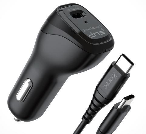 Side view of Zopec Voyage Smart Car Charger