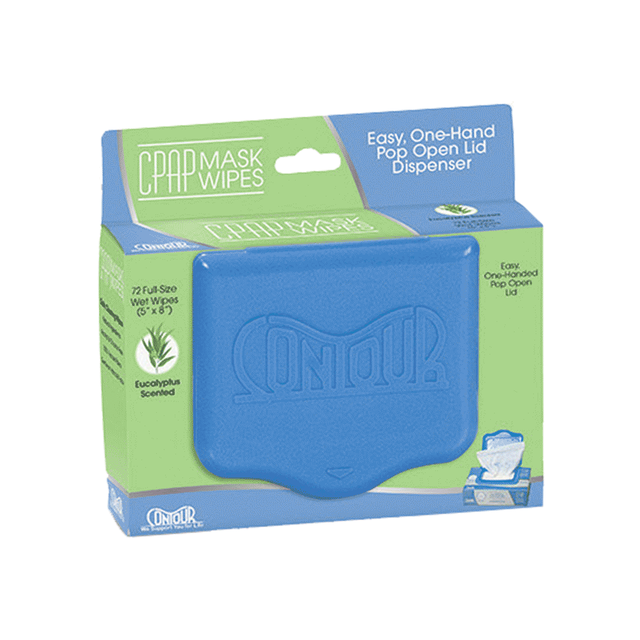 Front view of Contour Eucalyptus CPAP Mask Wipes