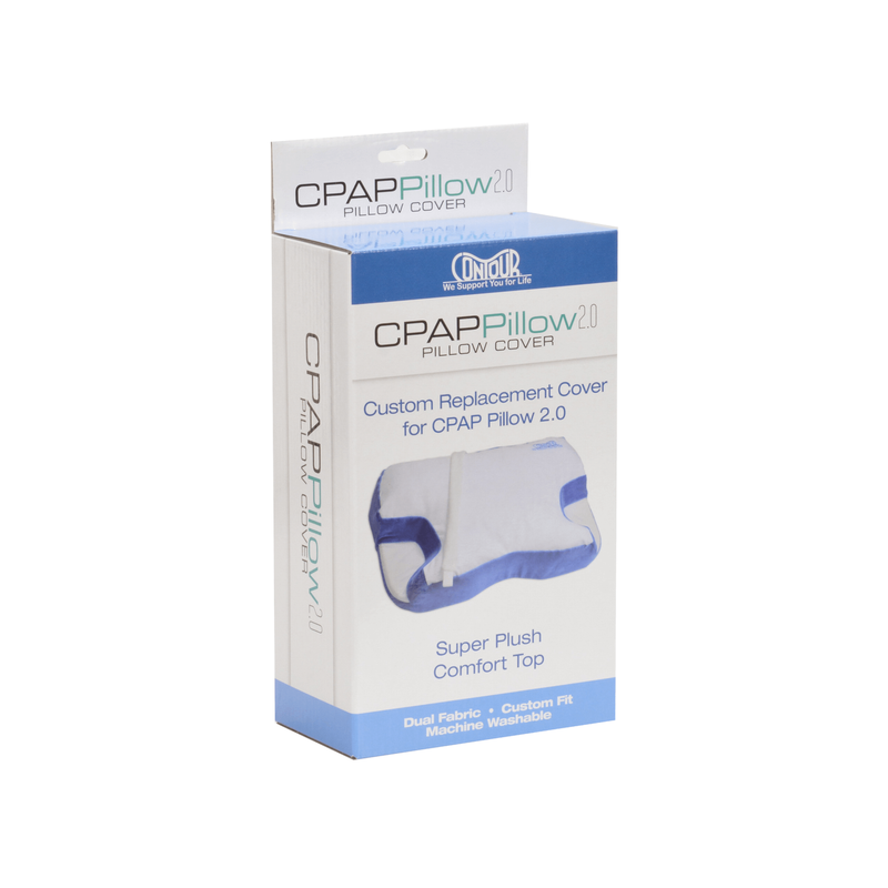 Front view CPAP Pillow 2.0 Replacement Cover in box