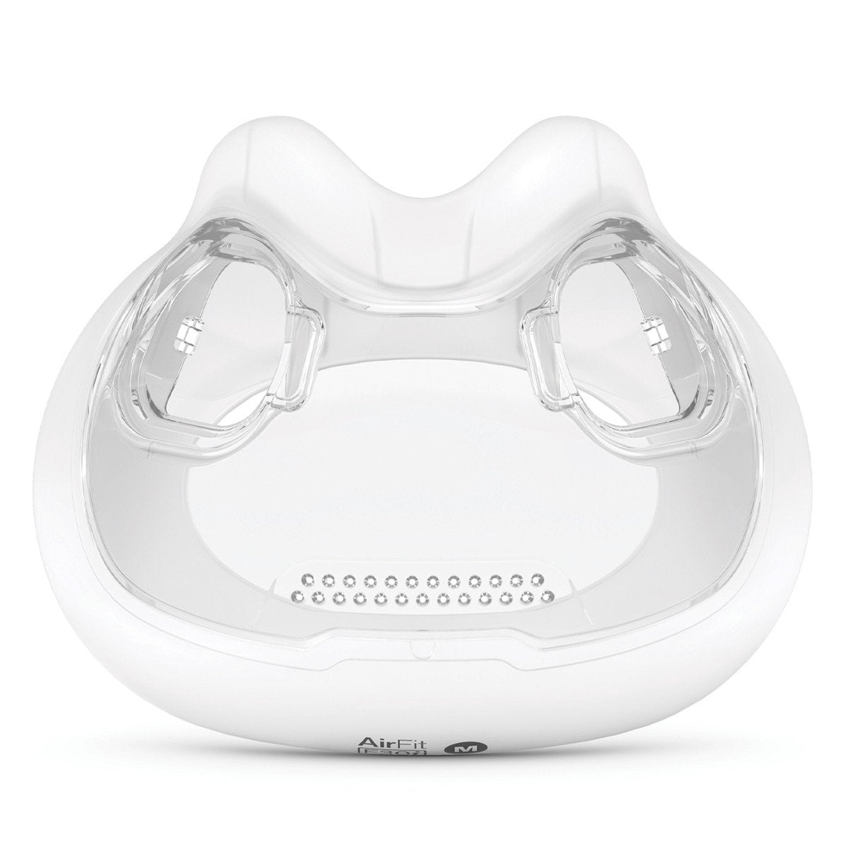 Front view of clear AirFit F30i Cushion by ResMed