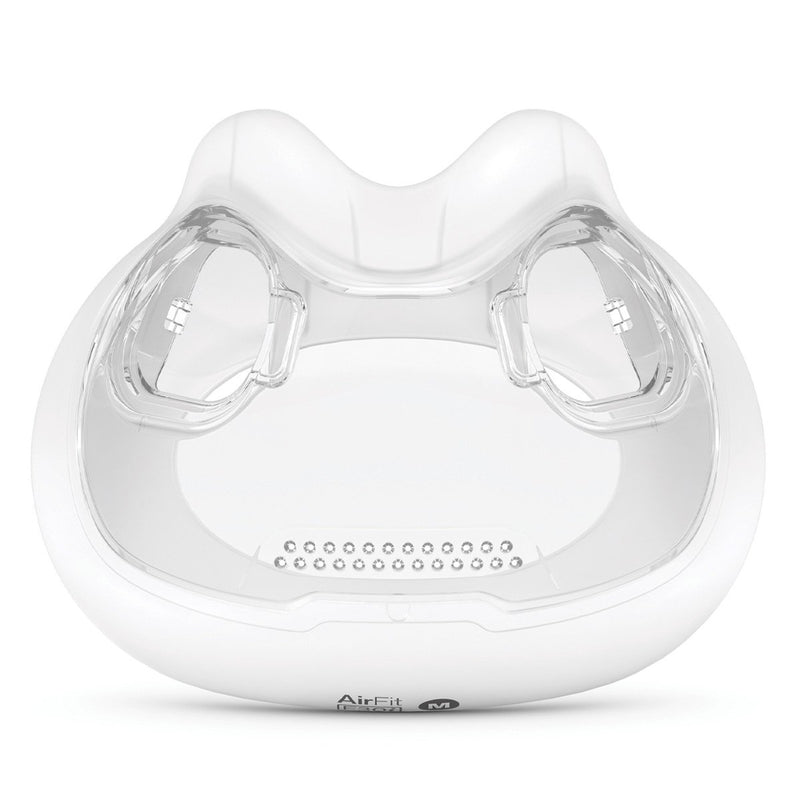 Front view of clear AirFit F30i Cushion by ResMed