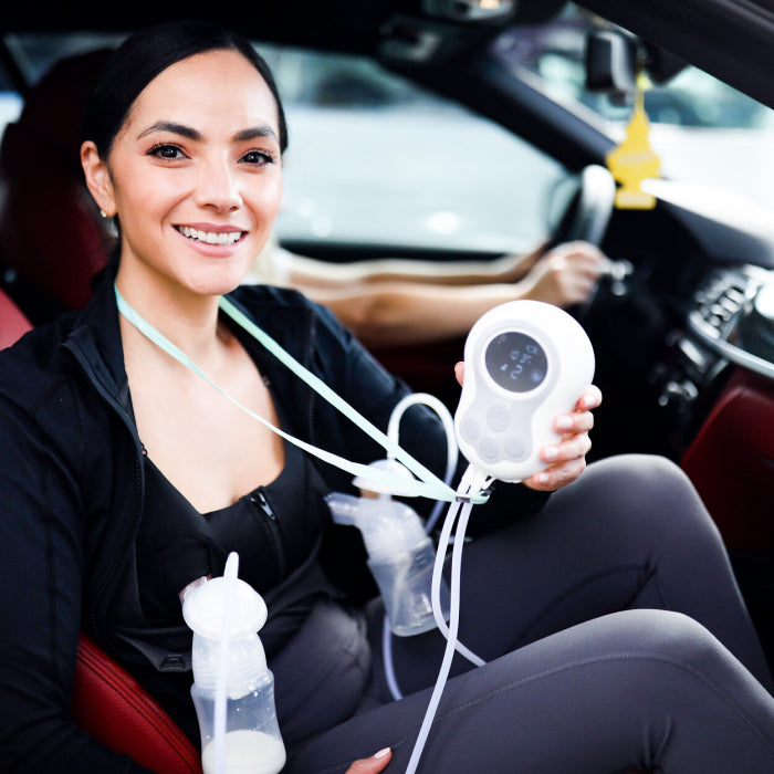 Breast pump in car.