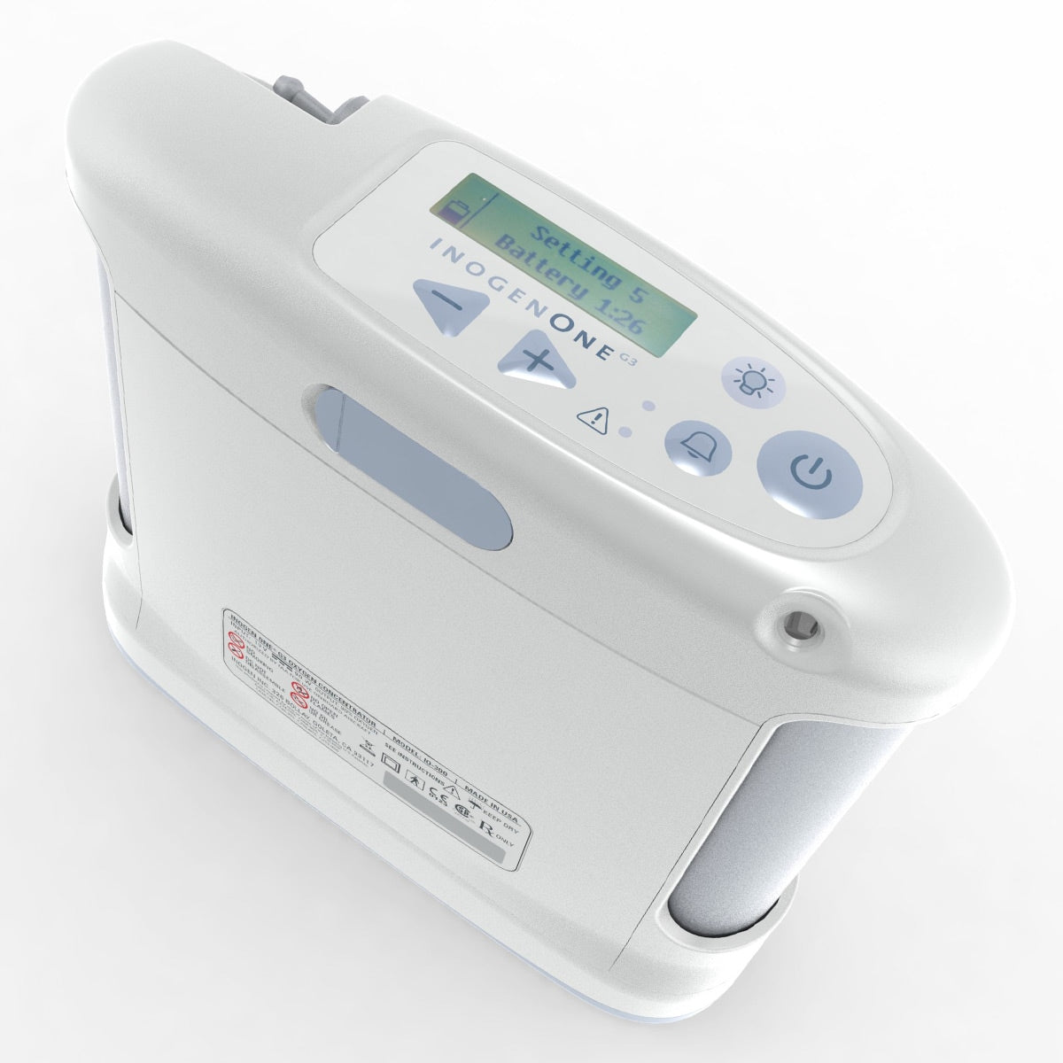 Top View Of Inogen One G3 Portable Oxygen Concentrator.