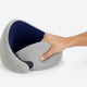 Pressing On The Deep Blue Neck Pillow.