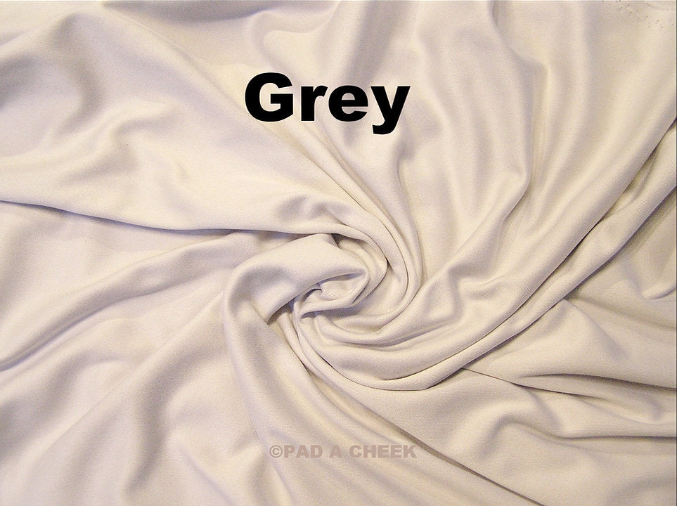 Grey fabric color swatch for the Pad A Cheek barrel cozy, soft material shown swirled in close-up
