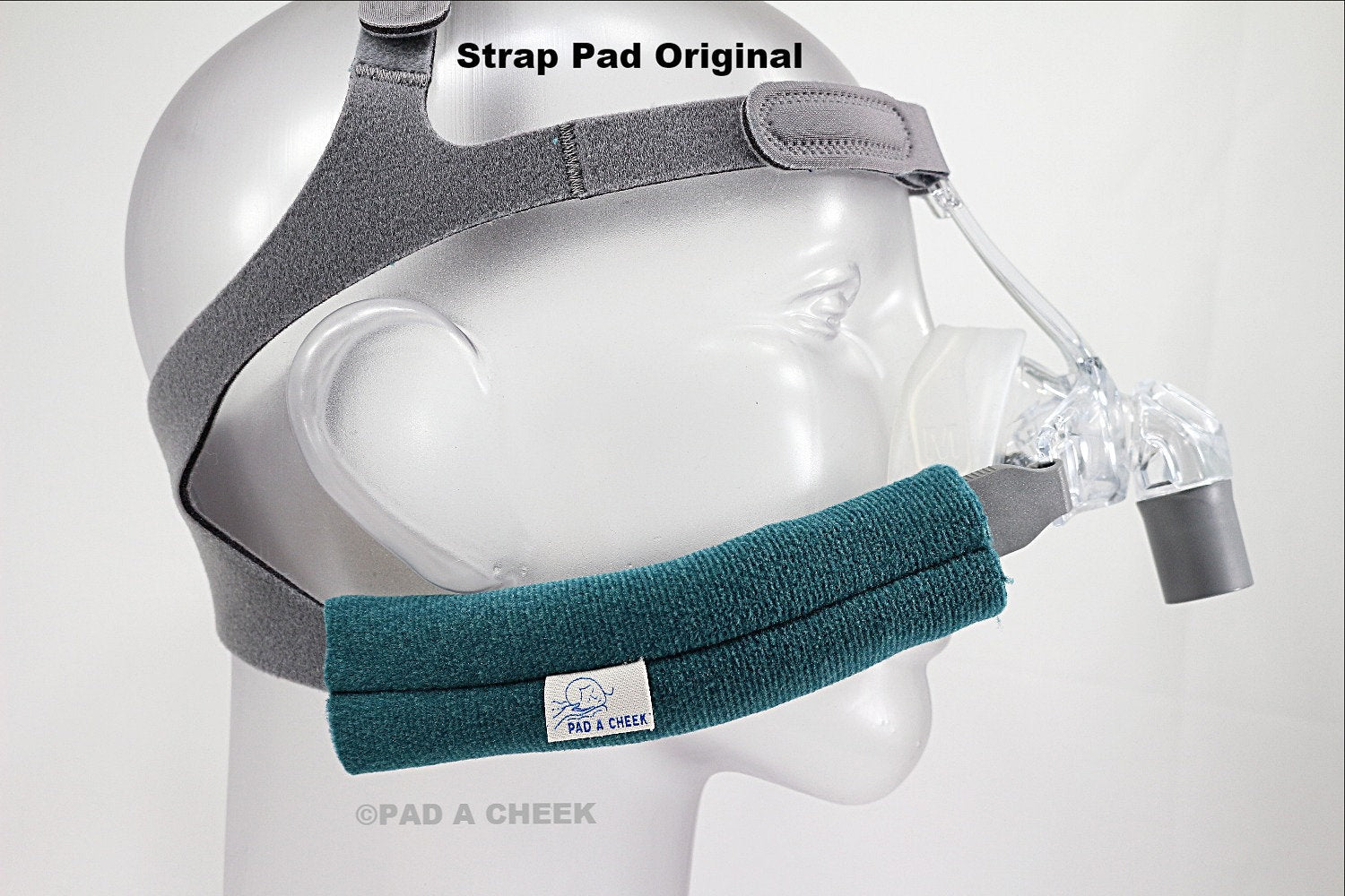 Pad A Cheek CPAP Mask Strap Pads on Mannequin.