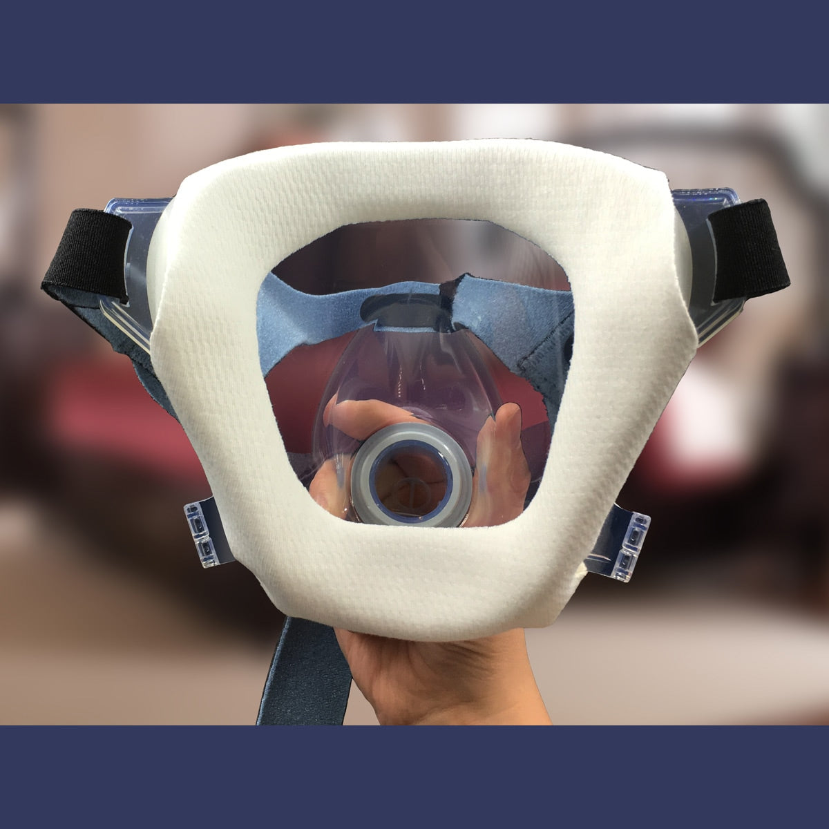 Front view of Silent Night FitLife CPAP Mask Liner on mask